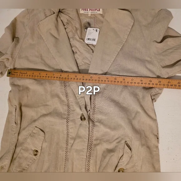 Free People Rory Duster Sand Dollar Trench Coat Size Small NWT **Missing Belt*** - Picture 10 of 14